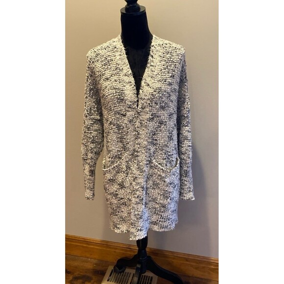 Maurice’s Long Cardigan Sweater Size 2X Extra Soft Black White Bubble Knit - Picture 1 of 11